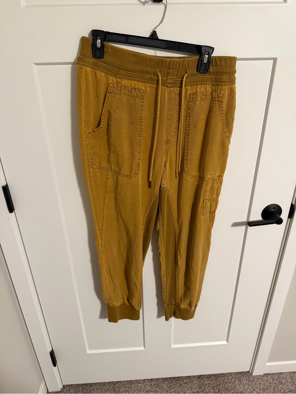 Anthropologie Mustard Yellow Drawstring Jogger Pants